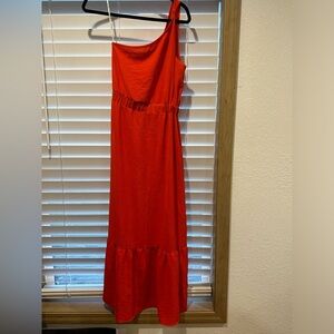 Orange one sholder dress